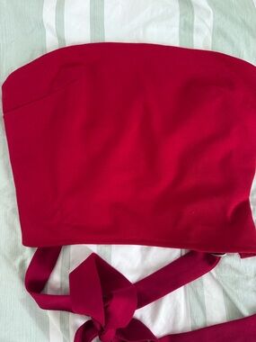 Strapless Tie-Back Crop Top